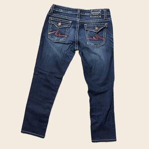 Anoname Contrast Stitch Skinny Denim Capris